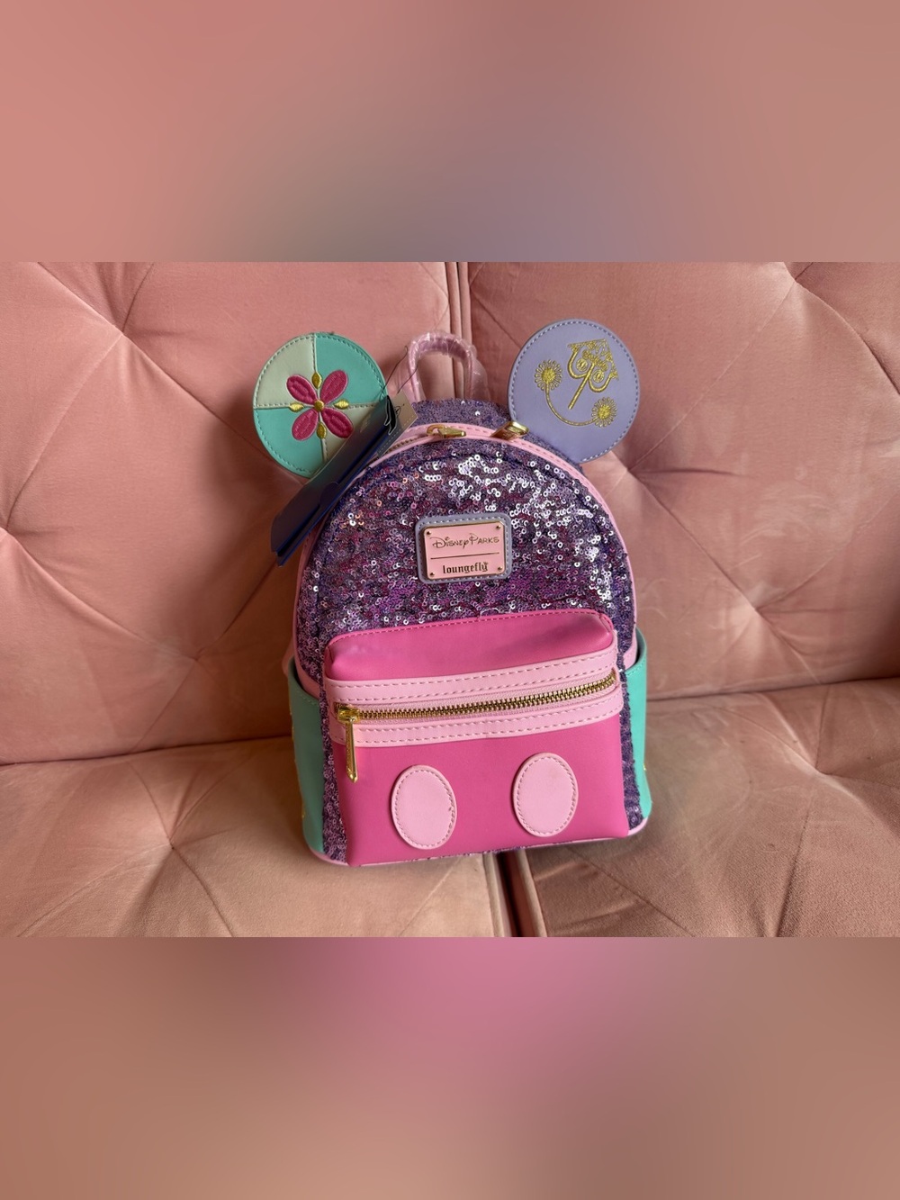 Disney Parks Loungefly MMMA Mickey small world backpack. NWT